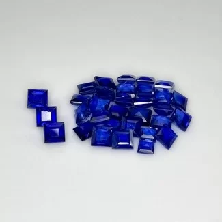 15.10 Cts. Kyanite 3-4.5mm Step Cut Square Shape AA+ Grade Gemstones Parcel - Total 32 Pcs.