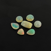 13.55 Cts. Ethiopian Opal 1.35-3mm Smooth Mix Shape AA Grade Cabochons Parcel - Total 7 Pcs.