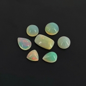 13.55 Cts. Ethiopian Opal 1.35-3mm Smooth Mix Shape AA Grade Cabochons Parcel - Total 7 Pcs.