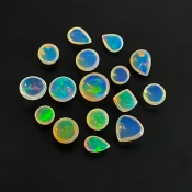 26.15 Cts. Ethiopian Opal 0.90-3.45mm Smooth Mix Shape AAA Grade Cabochons Parcel - Total 16 Pcs.
