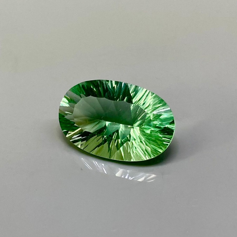 19.60 Carat Green Fluorite 22x14mm Concave Cut Oval Shape AAA Grade Loose Gemstone - Total 1 Pc.