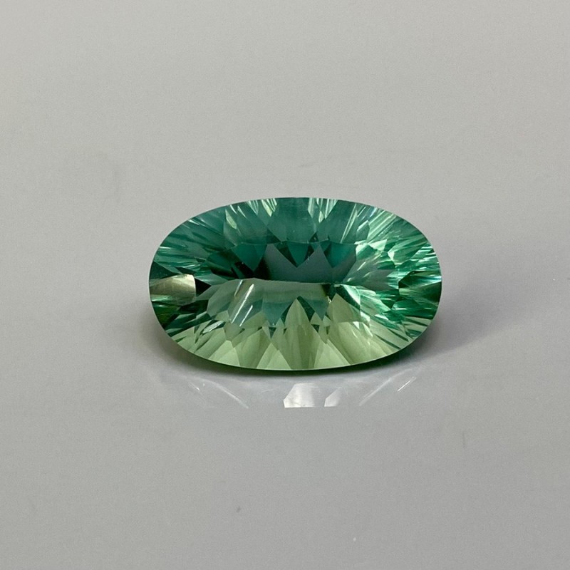 Green Fluorite Concave Cut Oval Shape Loose Gemstone - 24x14mm - 1 Pc. - 24.85 carat