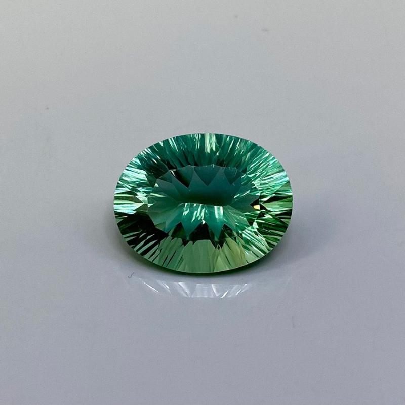  28 Carat Green Fluorite 22x17mm Concave Cut Oval Shape AAA Grade Loose Gemstone - Total 1 Pc.
