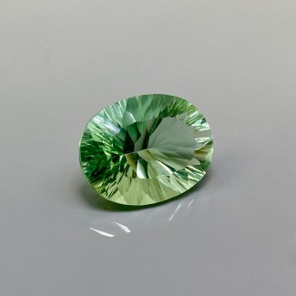 Green Fluorite Concave Cut Oval Shape AAA Grade Loose Gemstone - 21x16mm - 1 Pc. - 25.85 carat