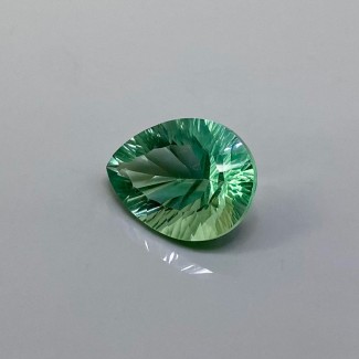 Green Fluorite Concave Cut Pear Shape Loose Gemstone - 20x15mm - 1 Pc. - 20.20 Carat