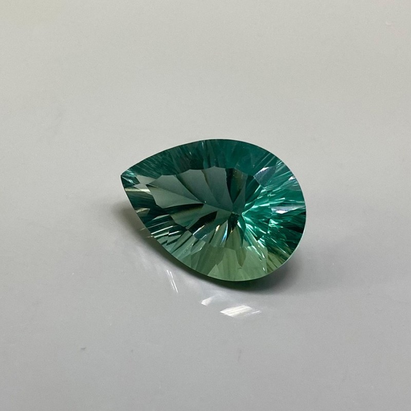  25.15 Carat Green Fluorite 23x16mm Concave Cut Pear Shape AAA Grade Loose Gemstone - Total 1 Pc.