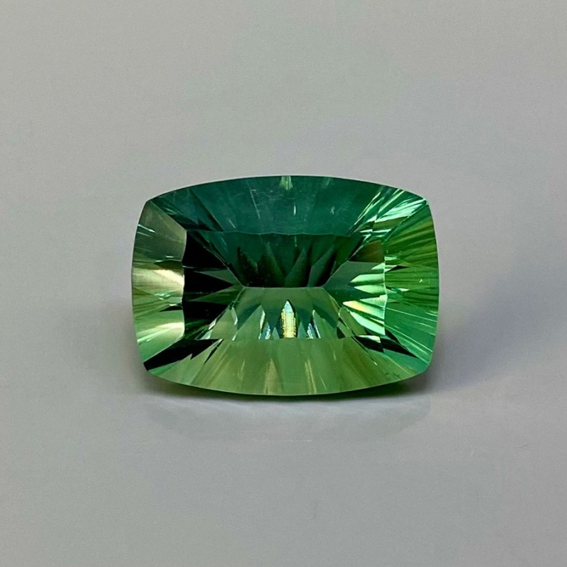 Green Fluorite Concave Cut Cushion Shape Loose Gemstone - 24x17mm - 1 Pc. - 36.10 carat