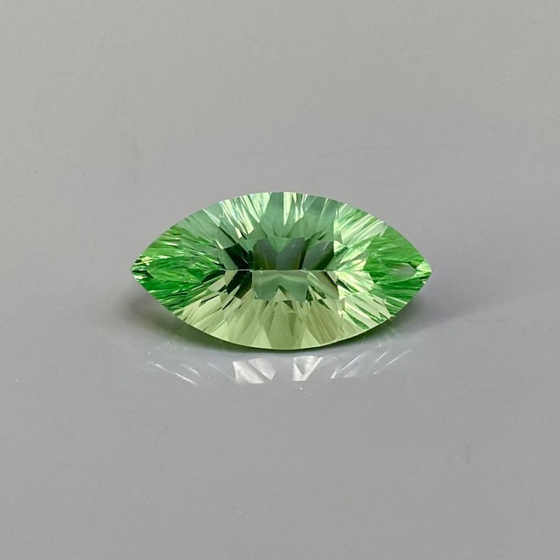 Green Fluorite Concave Cut Marquise Shape Loose Gemstone - 25x13mm - 1 Pc. - 18 carat