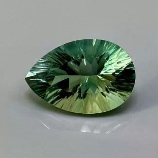 Green Fluorite Concave Cut Pear Shape Loose Gemstone - 21x14mm - 1 Pc. - 19.35 Carat
