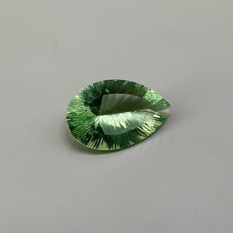 Green Fluorite Concave Cut Pear Shape Loose Gemstone - 28x17mm - 1 Pc. - 29.40 carat