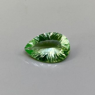 Green Fluorite Concave Cut Pear Shape AAA Grade Loose Gemstone - 20x13mm - 1 Pc. - 13.60 Carat