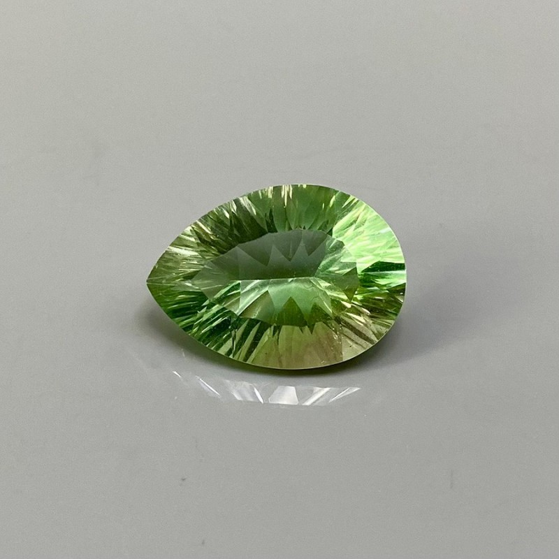 Green Fluorite Concave Cut Pear Shape AAA Grade Loose Gemstone - 20x14mm - 1 Pc. - 16.55 carat