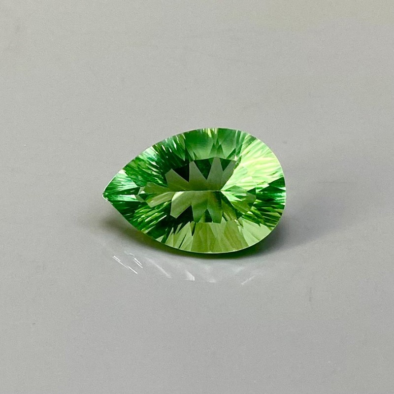 Green Fluorite Concave Cut Pear Shape AAA Grade Loose Gemstone - 16x11mm - 1 Pc. - 8.35 Carat