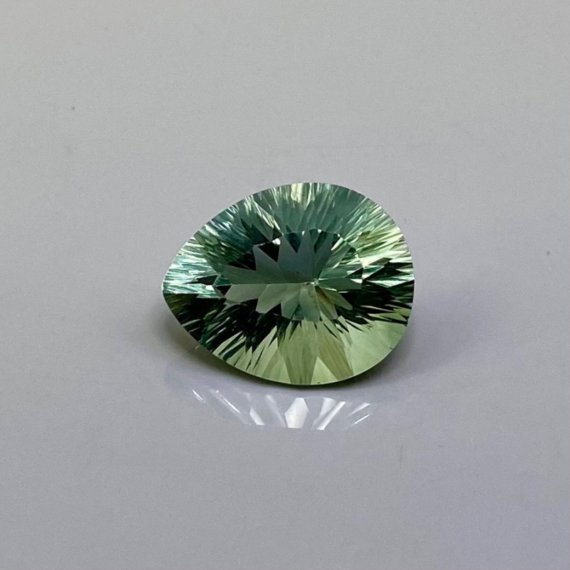  20.25 carat Green Fluorite 20x16mm Concave Cut Pear Shape AAA Grade Loose Gemstone - Total 1 Pc.