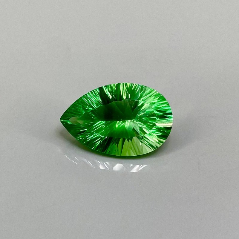 Green Fluorite Concave Cut Pear Shape AAA Grade Loose Gemstone - 23x15mm - 1 Pc. - 21.80 Carat