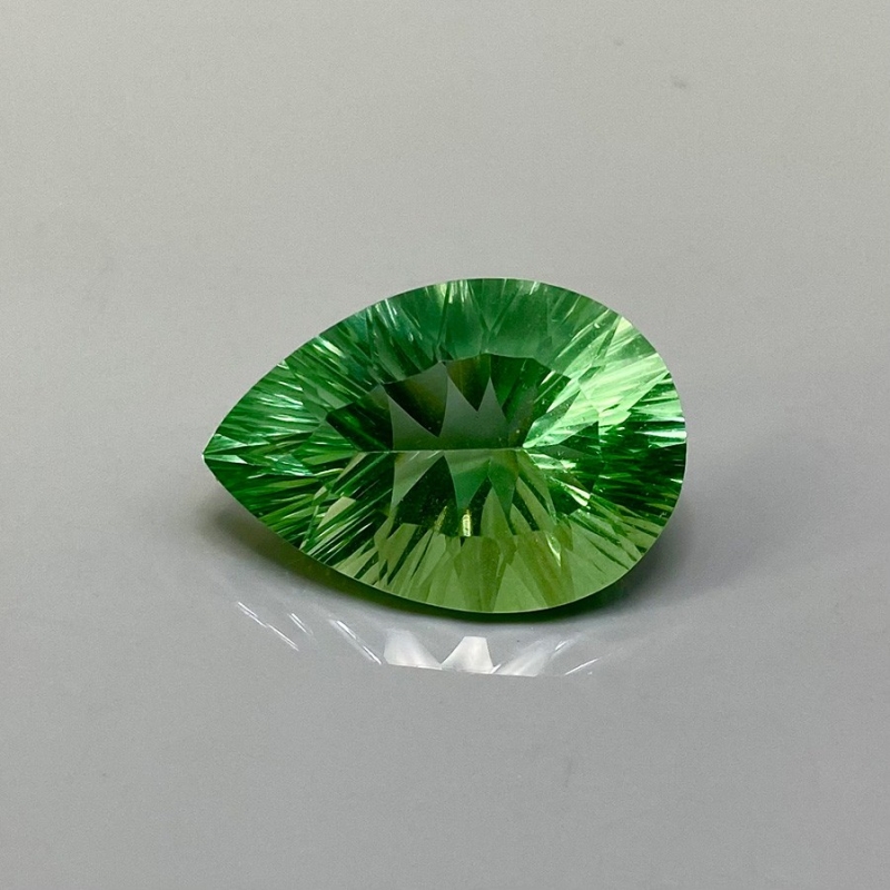  29.40 Carat Green Fluorite 25x17mm Concave Cut Pear Shape AAA Grade Loose Gemstone - Total 1 Pc.