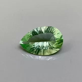 Green Fluorite Concave Cut Pear Shape Loose Gemstone - 23x15mm - 1 Pc. - 19.65 Carat