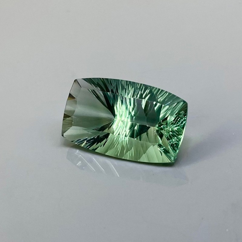 Green Fluorite Concave Cut Cushion Shape Loose Gemstone - 27x16.5mm - 1 Pc. - 39.70 Carat