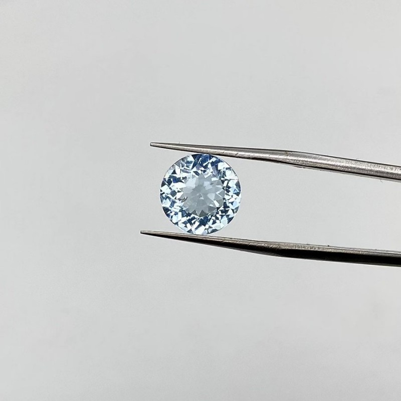 2.93 Cts. Aquamarine 10mm Faceted Round Shape AA Grade Loose Gemstone - Total 1 Pc.