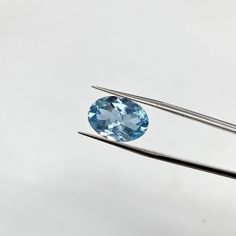 Aquamarine Faceted Oval Shape A+ Grade Loose Gemstone - 15.10x10.93x6.60mm - 1 Pc. - 6.16 Cts.