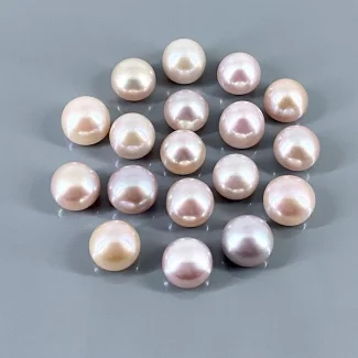 142.45 Cts. Peach Freshwater Pearl 10.5-11mm Smooth Round Shape AAA Grade  Pearl Beads Lot - Total 18 Pcs.