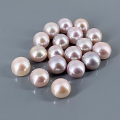 142.45 Cts. Peach Freshwater Pearl 10.5-11mm Smooth Round Shape AAA Grade  Pearl Beads Lot - Total 18 Pcs.