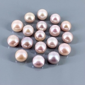 142.45 Cts. Peach Freshwater Pearl 10.5-11mm Smooth Round Shape AAA Grade  Pearl Beads Lot - Total 18 Pcs.