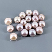 142.45 Cts. Peach Freshwater Pearl 10.5-11mm Smooth Round Shape AAA Grade  Pearl Beads Lot - Total 18 Pcs.