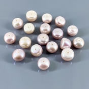 142.45 Cts. Peach Freshwater Pearl 10.5-11mm Smooth Round Shape AAA Grade  Pearl Beads Lot - Total 18 Pcs.