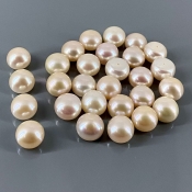 208 Cts. Peach Freshwater Pearl 10.5-11mm Smooth Round Shape AAA Grade  Pearl Beads Lot - Total 28 Pcs.