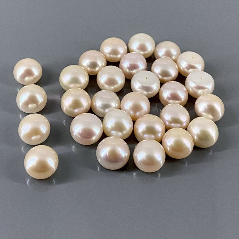 208 Cts. Peach Freshwater Pearl 10.5-11mm Smooth Round Shape AAA Grade  Pearl Beads Lot - Total 28 Pcs.