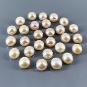 208 Cts. Peach Freshwater Pearl 10.5-11mm Smooth Round Shape AAA Grade  Pearl Beads Lot - Total 28 Pcs.