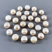 208 Cts. Peach Freshwater Pearl 10.5-11mm Smooth Round Shape AAA Grade  Pearl Beads Lot - Total 28 Pcs.