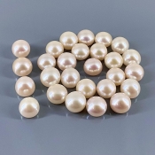 216.60 Cts. Peach Freshwater Pearl 10.5-11.5mm Smooth Round Shape AAA Grade  Pearl Beads Lot - Total 27 Pcs.
