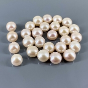216.60 Cts. Peach Freshwater Pearl 10.5-11.5mm Smooth Round Shape AAA Grade  Pearl Beads Lot - Total 27 Pcs.