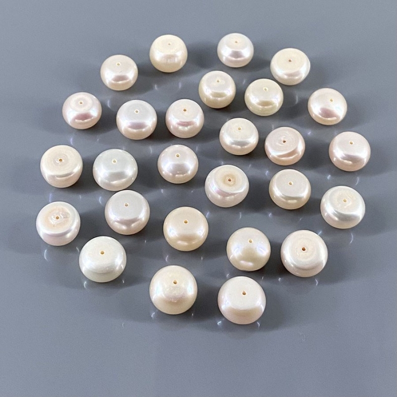 216.60 Cts. Peach Freshwater Pearl 10.5-11.5mm Smooth Round Shape AAA Grade  Pearl Beads Lot - Total 27 Pcs.