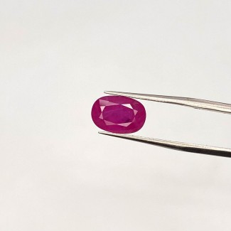 Ruby Faceted Oval Shape Loose Gemstone - 11.11x7.54x5.60mm - 1 Pc. - 4.27 Cts.