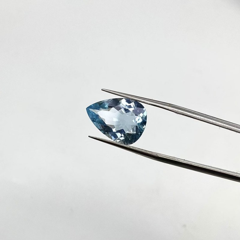  5.17 Cts. Aquamarine 15.11x11.06x5.81mm Faceted Pear Shape AA+ Grade Loose Gemstone - Total 1 Pc.