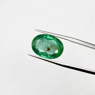  8.01 Cts. Emerald 15.33x10.94x6.97mm Faceted Oval Shape AA Grade Loose Gemstone - Total 1 Pc.