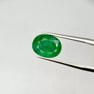 Emerald Faceted Oval Shape A+ Grade Loose Gemstone - 10.95x8.56x6.18mm - 1 Pc. - 3.53 Cts.
