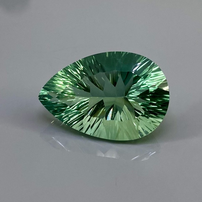  26.10 Cts. Green Fluorite 24x16 Concave Cut Pear Shape AAA Grade Loose Gemstone - Total 1 Pc.