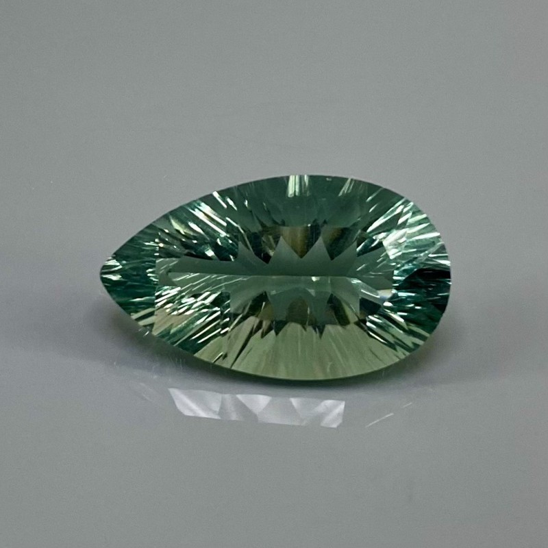 Green Fluorite Concave Cut Pear Shape Loose Gemstone - 22.5x13 - 1 Pc. - 17.15 Cts.