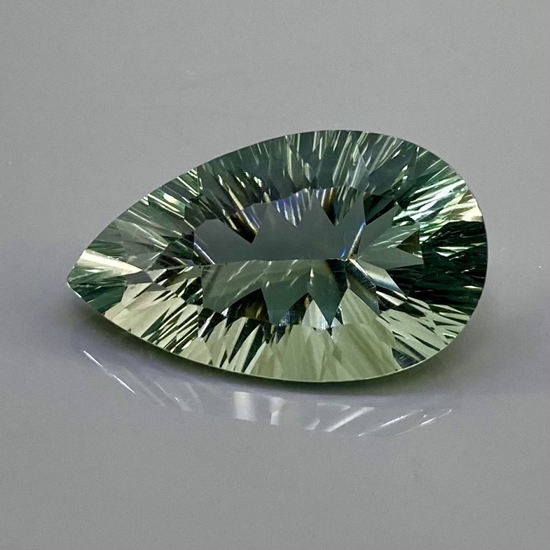 24.40 Green Fluorite 26x15 Concave Cut Pear Shape AAA Grade Loose Gemstone - Total 1 Pc.