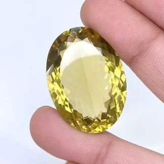  54.70 Cts. Lemon Quartz 32x23mm Faceted Oval Shape AAA Grade Loose Gemstone - Total 1 Pc.
