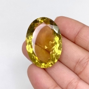  54.70 Cts. Lemon Quartz 32x23mm Faceted Oval Shape AAA Grade Loose Gemstone - Total 1 Pc.