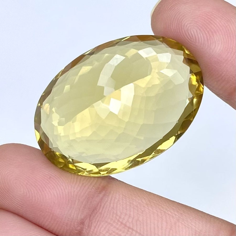  54.70 Cts. Lemon Quartz 32x23mm Faceted Oval Shape AAA Grade Loose Gemstone - Total 1 Pc.