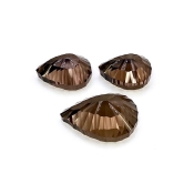 43.05 Carat Smoky Quartz 23x16.5-17.5x12mm Concave Cut Pear Shape AAA Grade Matched Cabochons Set - Total 3 Pcs.