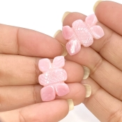 17.05 Cts. Pink Opal 20x14mm Carved Fancy Shape AA+ Grade Matched Gemstone Carvings Pair - Total 2 Pcs.