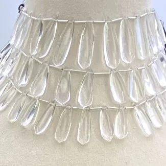 Crystal Quartz 20-29mm Smooth Fancy Shape AAA Grade Gemstone Beads Lot - Total 3 Strands of 8 Inch.