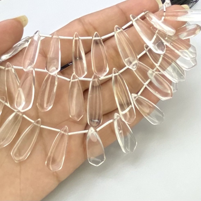 Crystal Quartz 20-29mm Smooth Fancy Shape AAA Grade Gemstone Beads Lot - Total 3 Strands of 8 Inch.